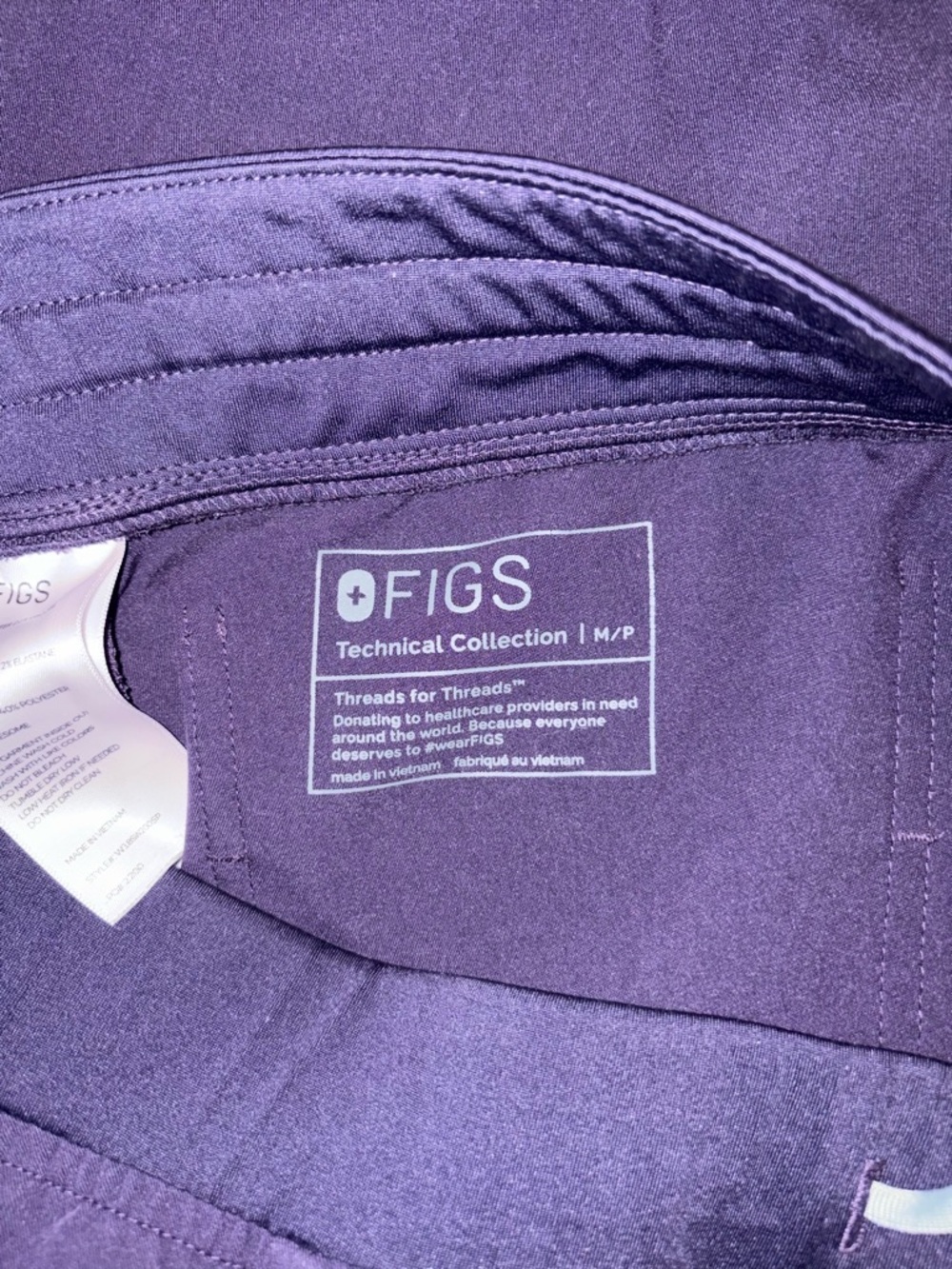 FIGS Rafaela Purple Shadow Small Top - TOP ONLY - Picture 3 of 3